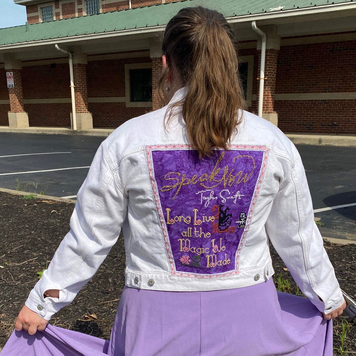 _eleanor_a's tweet photo. I worked on this jacket far before #SpeakNowTaylorsVersion was announced and I am so ready for this album to come out again! @taylornation13 @taylorswift13 https://t.co/mlBKrkobjH