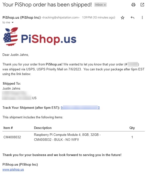 vdiguywi's tweet photo. @rpilocator It took 7 months since ordering my Home Assistant Yellow Kit, but a CM4 is finally on it's way to me! Thanks @rpilocator! (I had to wait for shipping confirmation before posting - kept my hopes in check lol) https://t.co/EXQ8RuSjRJ