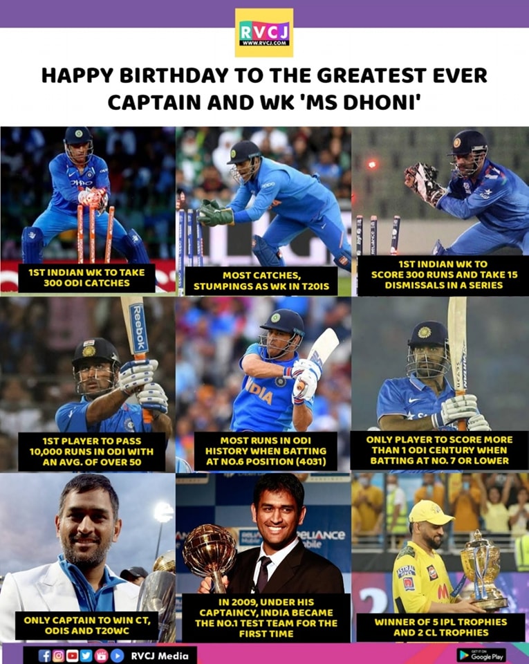 RVCJ_Sports's tweet photo. Happy Birthday legend 🎂
#legend #dhoni #msdhoni #india https://t.co/yuategvKYC