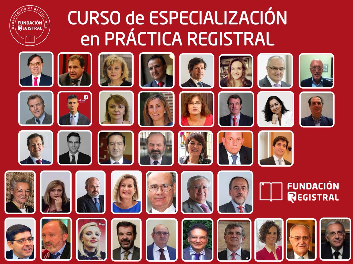 Queremos agradecer al profesorado de esta I edición del #CursoRegistral, formado por registradores, letrados, juristas, magistrados y expertos todos y cada uno de ellos en sus respectivos campos de especialización su tiempo, su dedicación y su generosidad.