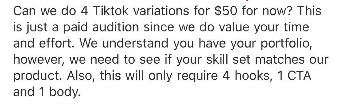 💰No sense real💰

If you want to check my skill, you can check my results and my portfolio. 

This is : no paid Opportunity, so you can have a free 4 video for your brand 🤭

#ugc #ugcopportunity #ugctips #ugcdeal