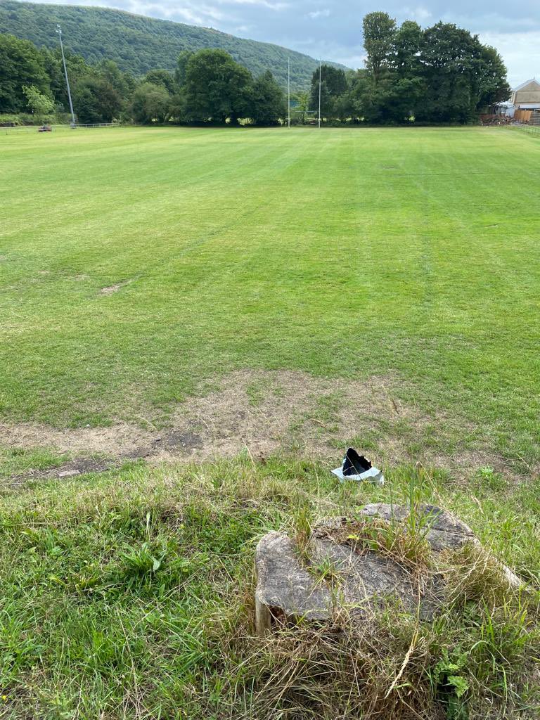 TrebanosRFCJuni's tweet photo. Finally the summer renovation on the pitch can begin. Can all children and pets remain off the pitch as the grass feed may cause irritation and discomfort. Diolch yn fawr. https://t.co/26VgRtVdBh