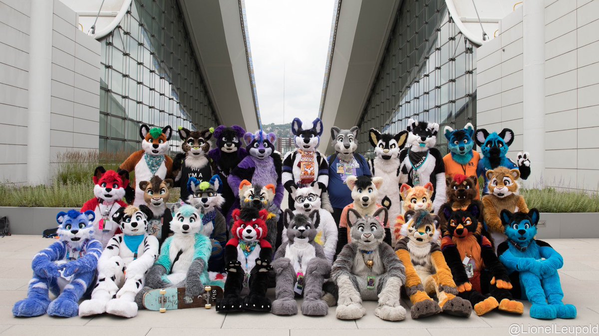 The <a href="/FursuitsByLacy/">Fursuits By Lacy</a> crew at Anthrocon 2023. Thanks for joining us! #ac2023