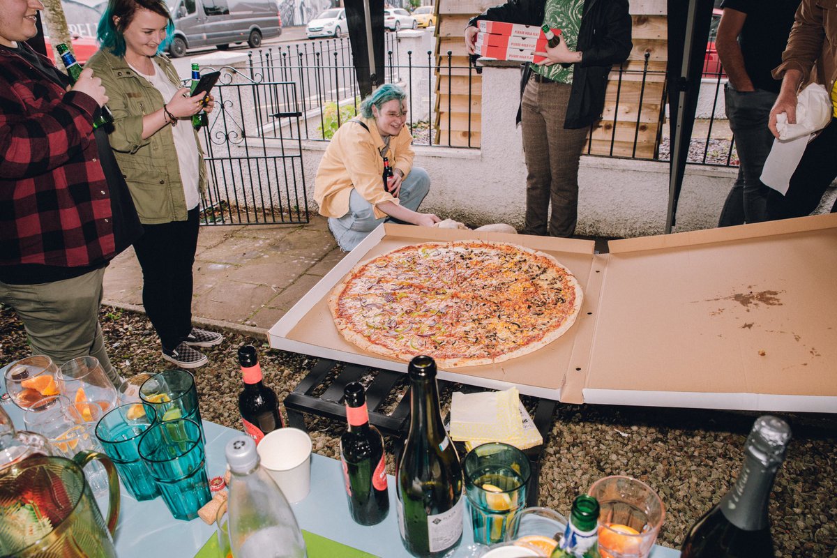 ScoreDrawMusic's tweet photo. 🚀 STUDIO LAUNCH 🚀 

“Yukee” will air in 2024 on Cbeebies / BBC &amp; be distributed globally by Aardman! 🌎 

We used the studio launch to catch up with lots of great friends, and to get the whole Score Draw team together in one place for an evening of Spritz and pizza! 🍕🍹 https://t.co/dHo029RXoF