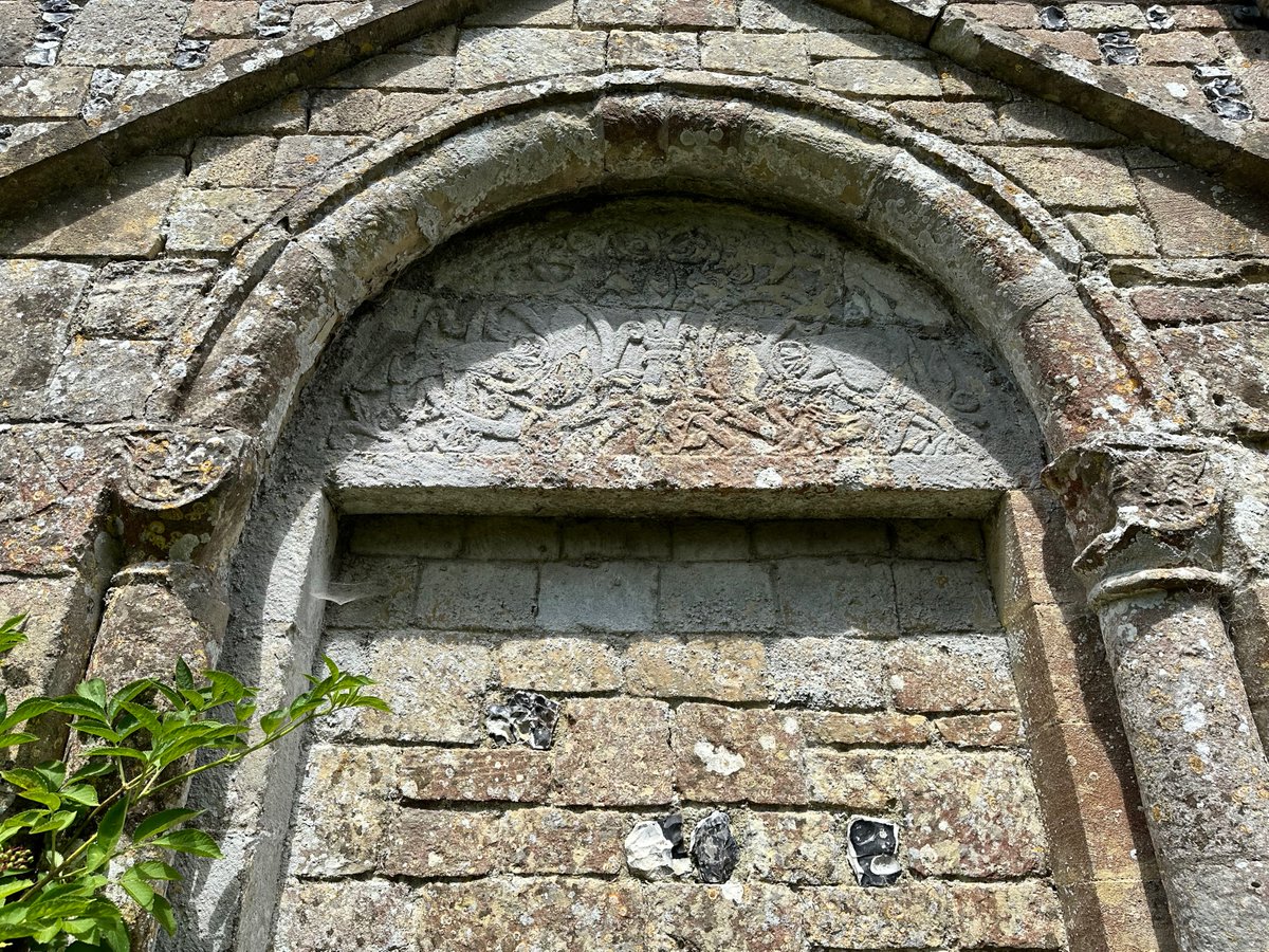 Portaspeciosa's tweet photo. St Margaret of Atioch at Knook, Wilts, has Norman origins although some argue that it' been around since Saxon times. The blocked up south door certainly has a tympanic and capitals that lend themselves to the claim. https://t.co/UEgMGgSWwv