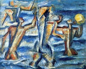 Antonio79B's tweet photo. Oggi nel 1982 moriva il pittore e docente #EmilioNotte, esponente del movimento futurista.
(BAGNANTI, anno 1922, Olio su tela, cm 90 x 75, Galleria Provinciale d’Arte Moderna e Contemporanea, #Foggia).
#7luglio. https://t.co/66nKQxLFG6