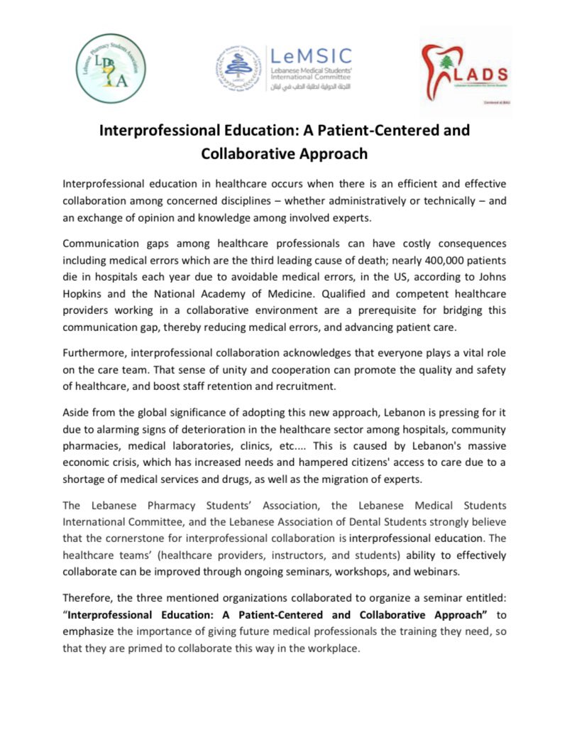 To emphasize the contribution of pharmacists to the global prevention and management of NCDs, LPSA submitted its Regional Policy Paper to <a href="/IPSFEMRO/">IPSF EMRO - Eastern Mediterranean Regional Office</a> about “Pharmacists’ Role in NCDs Prevention and Management”. 💊

#LPSAgoesABOVEandBEYOND
#LPSAgoesABOVEandBEYONDWithYou 🌟