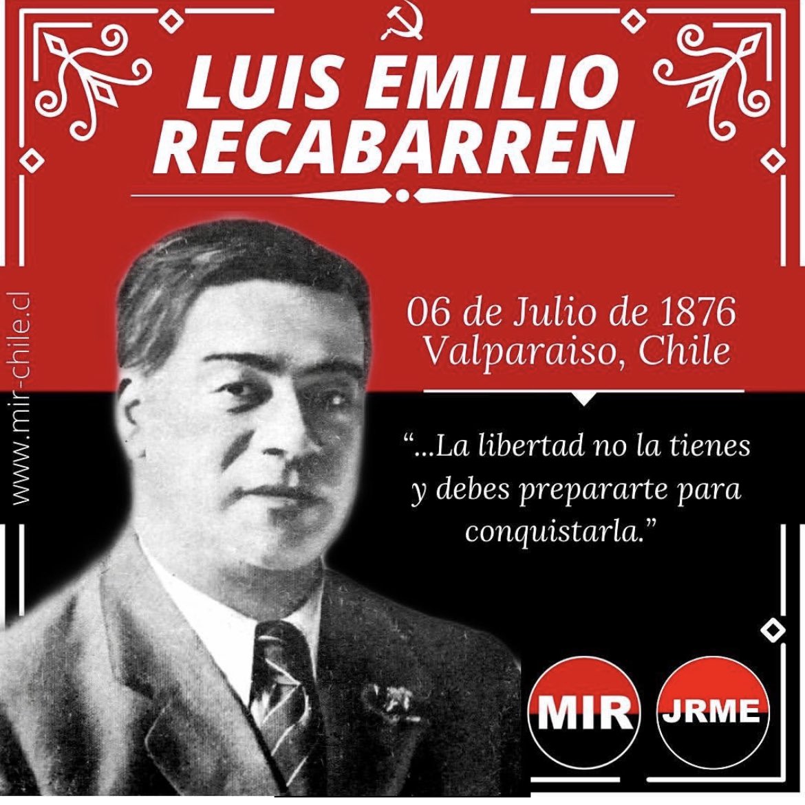 El_Rebelde_MIR's tweet photo. Luis Emilio Recabarren, nacido en Olaya Ancha,hijo de modestos comerciantes. Líder sindical, social  y político, fundador del periódico, “El Despertar de los Trabajadores”. Padre de la clase trabajadora chilena. https://t.co/Z0H9GKg8L9