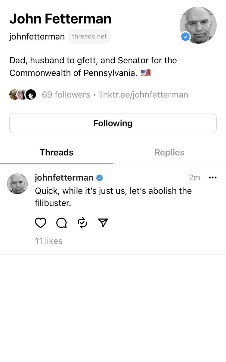 the_vello's tweet photo. Fetterman is on threads https://t.co/PDbDbJRVVH