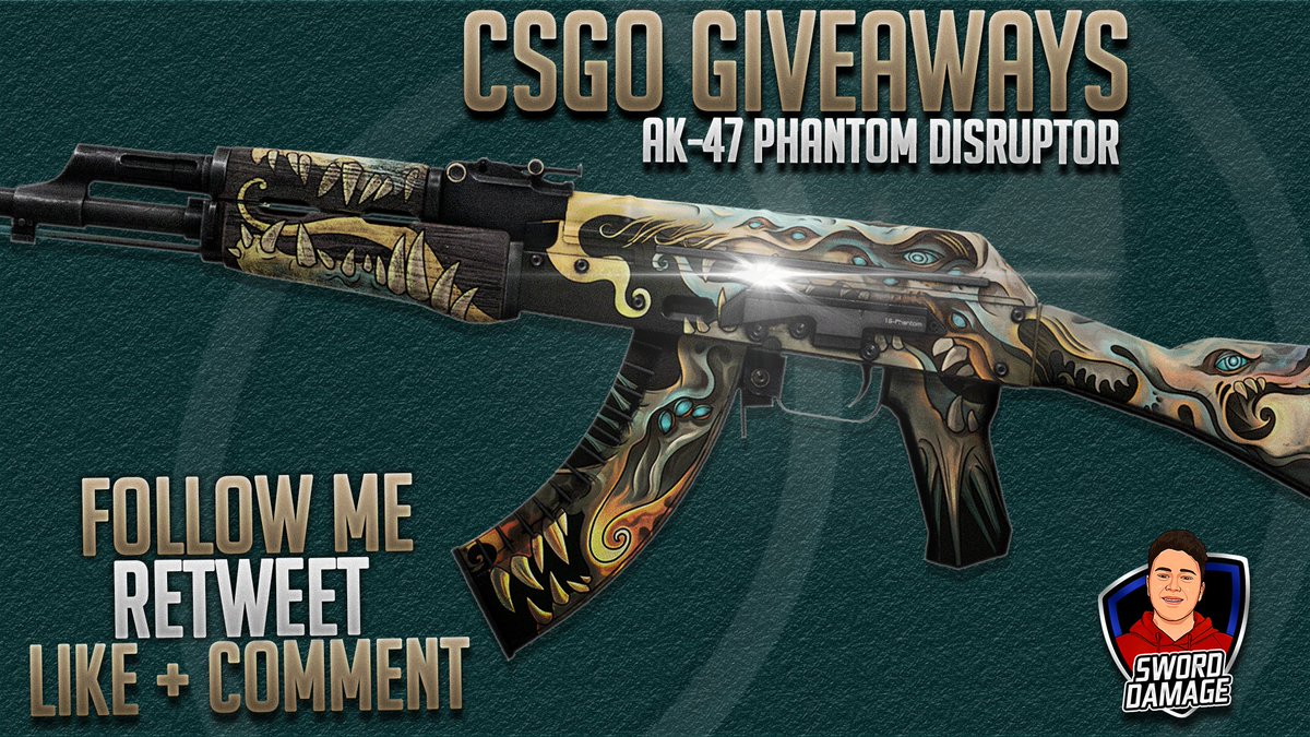 SwordDamage's tweet image. 🎁🔥 AK-47 PHANTOM DISRUPTOR 🔥🎁

To Enter:
✅-Retweet &amp;amp; Follow
@SwordDamage

✅-Subscribe &amp;amp; Like: youtu.be/BgBoAFKQT8g

and have 0.5$ every user on video CODE: sdamage key-drop.com/?code=SDAMAGE

previous giveaway winner is at the end of this video
#CSGO #CSGOGiveaway