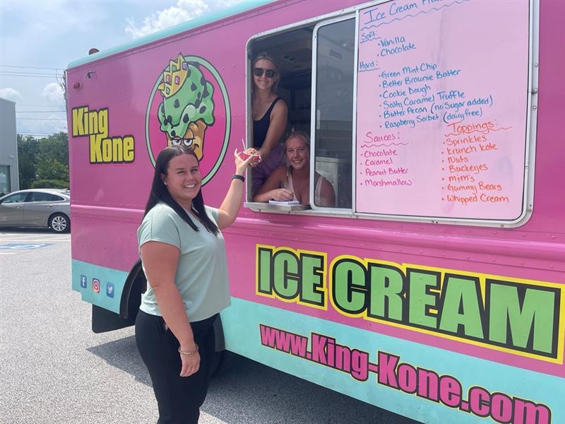 A fun visit from the <a href="/chardonkingkone/">King Kone</a> ice cream truck at Process Technology today! Pictured is marketing intern, Sara getting a yummy treat! #icecream #icecreamtruck #kingkone #greatplacetowork
