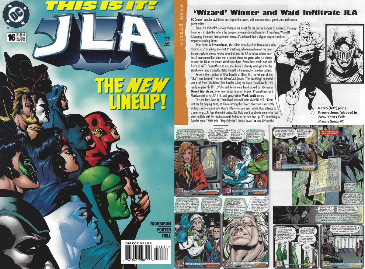 Here's the report from Wizard 77 about the winner of the contest from the Wizard JLA Special, who got drawn into issue 16 of JLA as a superhero named Retro by @MrHowardPorter . Talk about a prize!