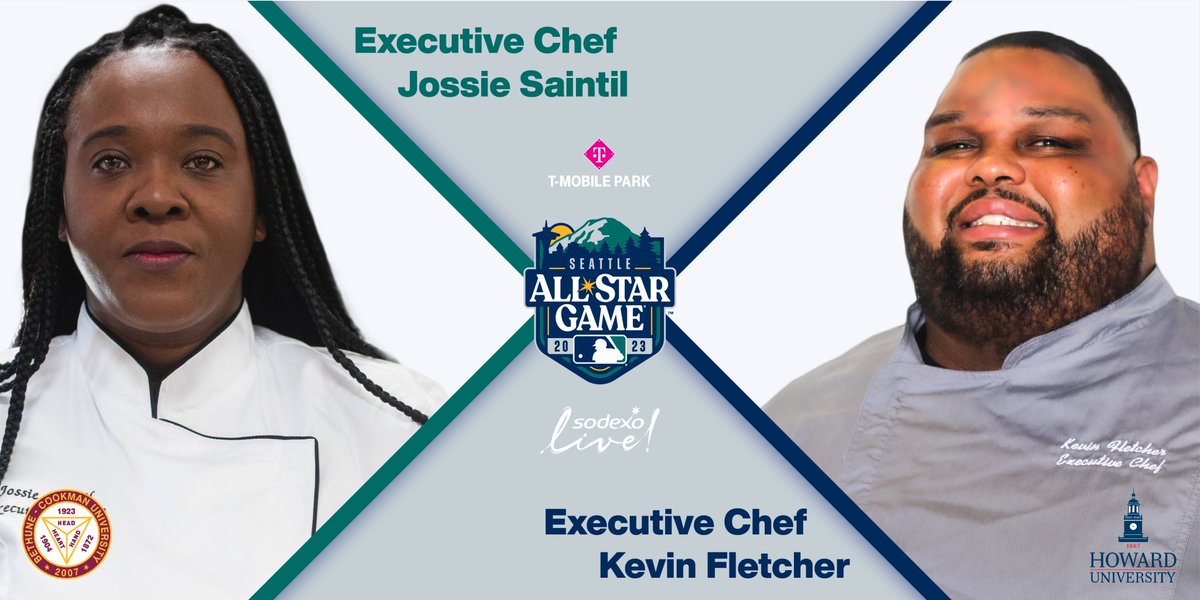 sodexo_live's tweet photo. .@MLB All-Star Week is almost underway at @Mariners @TMobilePark ! ⚾

Sodexo Executive Chefs Jossie Saintil from #BethuneCookman University and Kevin Fletcher from @HowardU, two top Historically Black Colleges and Universities (#HBCU), will join our culinary team this week (1/2) https://t.co/fXfW9Kp0bD