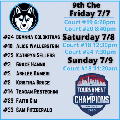 coachchekim1's tweet photo. First time for all but 1 at the Nike ToC in Chicago. Here’s our schedule for 9th Gr Mass Huskies - Che https://t.co/Qx5xiyHs7V