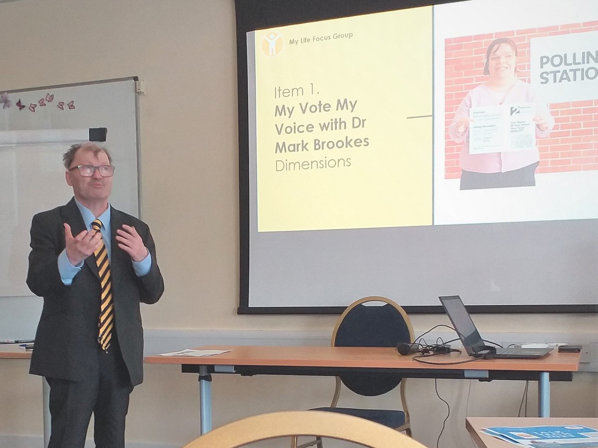 Dr Mark Brookes MBE gave an inspirational talk yesterday at the MyLife focus group about the #MyVoteMyVoice campaign led by @dimensionsuk @mencap.
Leading Lives & @AceAnglia hope to invite him back as we support #autisticpeople & those with #learningdisabilites access their vote.