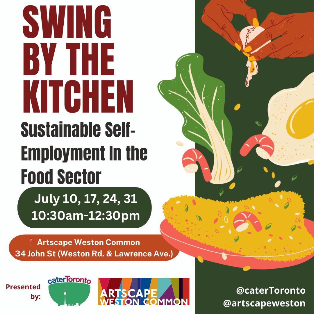 catertoronto's tweet photo. We’re offering more workshops - this time you may sign-up for just 1 or all 4 of them! 
Please share with friends in Toronto who work in or out of kitchens with food &amp; are trying forge sustainable self-employment careers for themselves with community ♥️ 
#SwingByTheKitchen https://t.co/JuFZo6y0V8