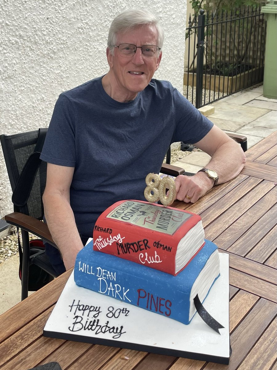 My lovely Dad is 80 today but doesn’t look it! Happy Birthday Dad 💙#thursdaymurderclub #80yearsyoung