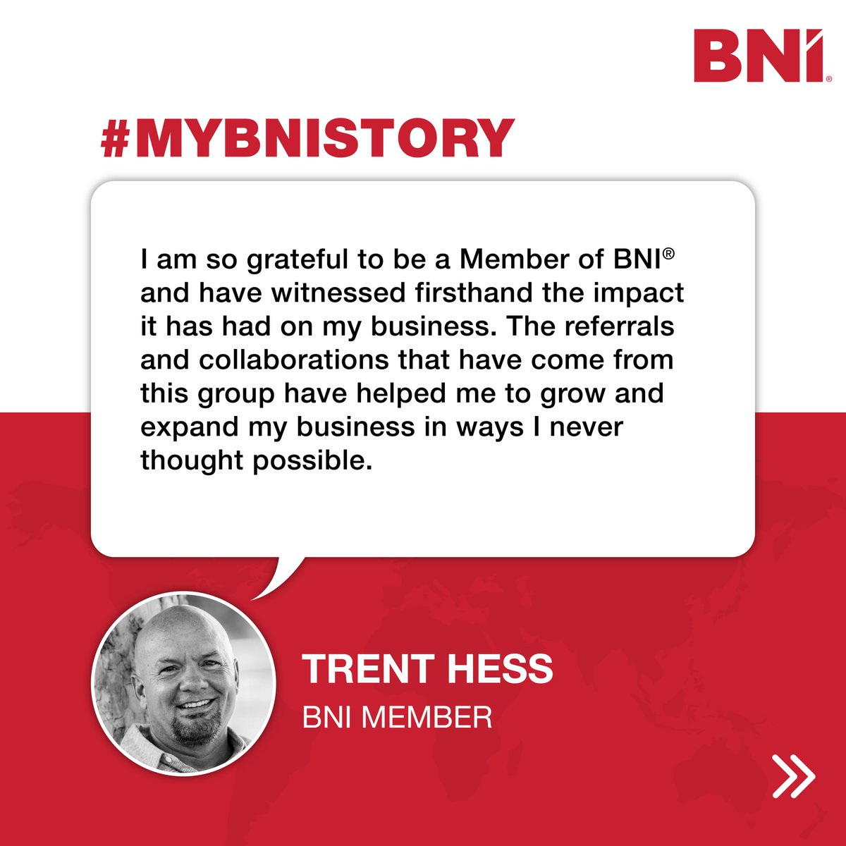 BNI_official_pg's tweet photo. When you're a Member of BNI®, you experience stories like Trent. Trent's story is like thousands of others who have seen BNI work in a variety of situations, both personally and professionally.
#BNI #MyBNIStory #MemberSuccess #ReferralsForLife https://t.co/koUpmeyPkO