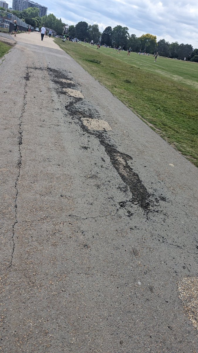 CaptFrazer's tweet image. Hi @CityCorpHeath the path by the running track was badly damaged by the large lorries a few days ago now. This is a real safety hazard for bikes, prams and users with sight/mobility issues. I hope this will be rectified quickly?