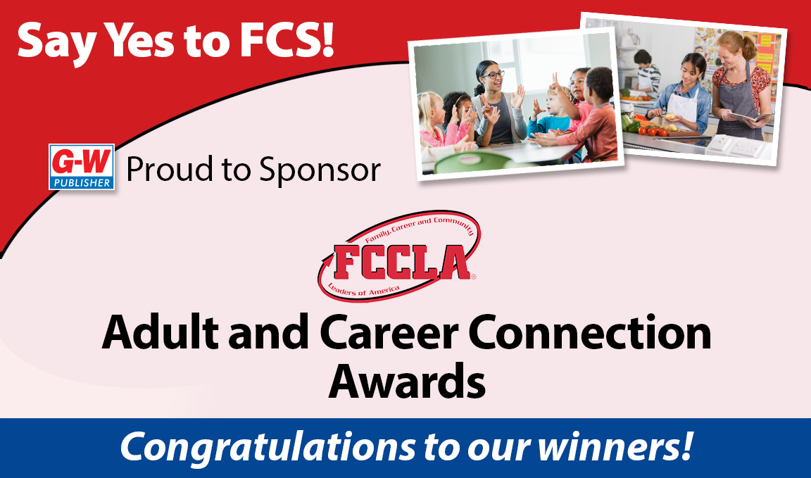 GWPublisher's tweet photo. We are proud to sponsor the @NationalFCCLA Adult and Career Connection Awards presented last night! Thank you for preparing future leaders! #SayYestoFCS #LeadFCS #FCCLA https://t.co/IdQ8GeV0Wf