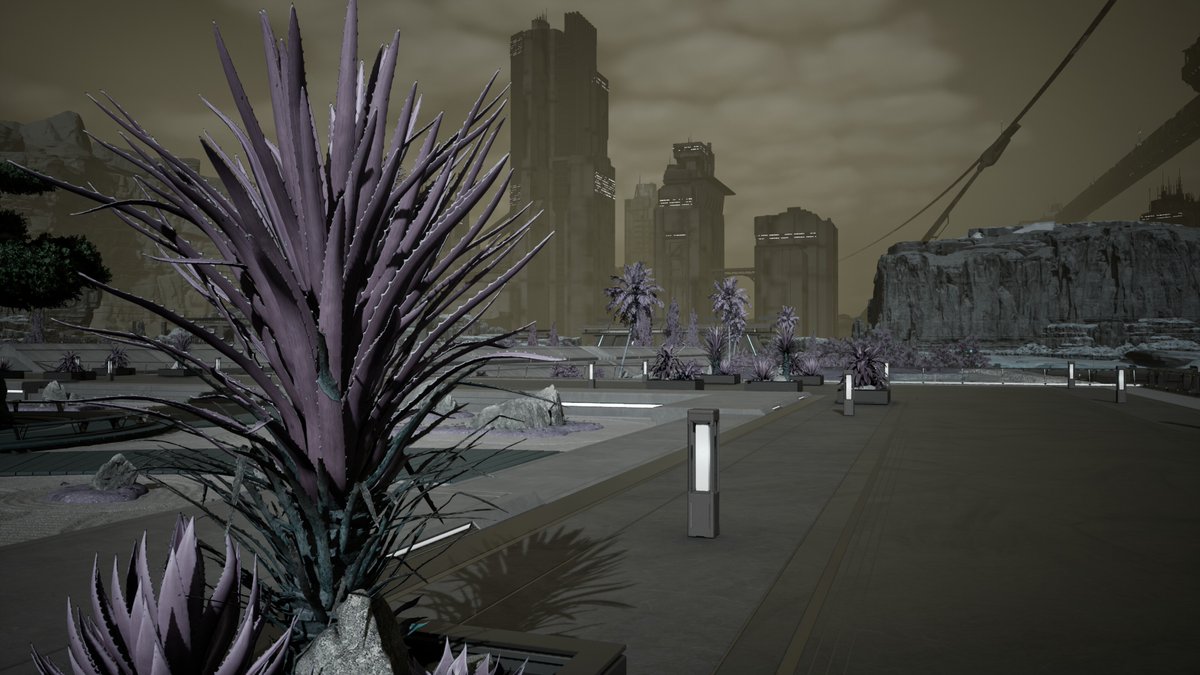 teraquire's tweet photo. An artistic view from a ship pad in @staratlas #SAneveralone https://t.co/bMXx9lEoI8
