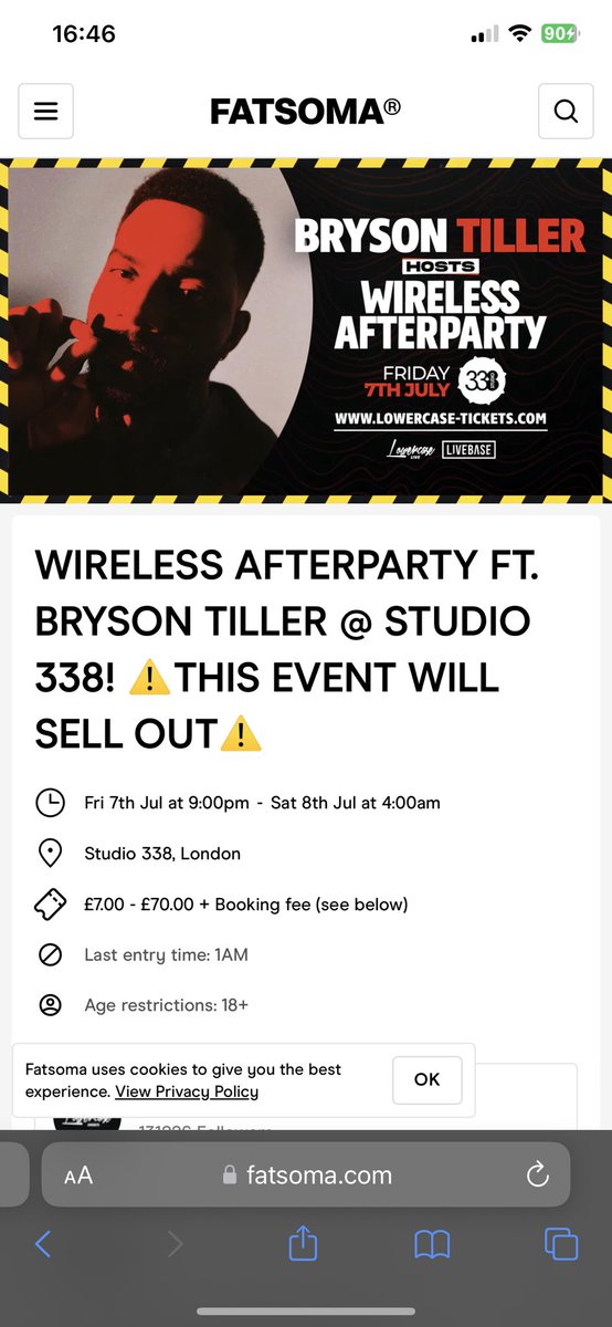sofialynnx's tweet photo. x2 VIP Wireless After Party Tickets ft Bryson Tiller, msg me if interested https://t.co/f4BdUFqbcs