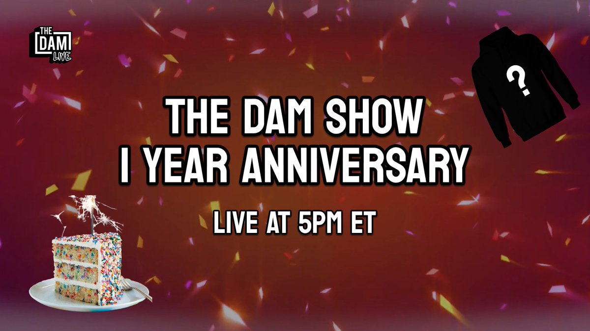 🎉🥳🎈1 YEAR OF THE DAM SHOW 🎉🥳🎈

Join us for a special 1 year anniversary livestream!

There will be cake, mystery giveaways, HV-MTL Forge giveaways, special guests, and a secret surprise... 🤫

See you all at 5pm ET  

Set Reminders 🛎️:youtube.com/watch?v=vxBOFP…