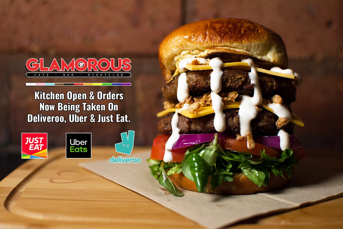 GlamCoventry's tweet photo. ** KITCHEN OPEN NOW **
** KITCHEN OPEN NOW **
** KITCHEN OPEN NOW **

Our kitchen is open and we're taking orders in house &amp; for delivery via Deliveroo, Just Eat and Uber Eats.

Hungry? Get ordering --> Search Glamorous Coventry on the apps! https://t.co/AwNraXNcq3