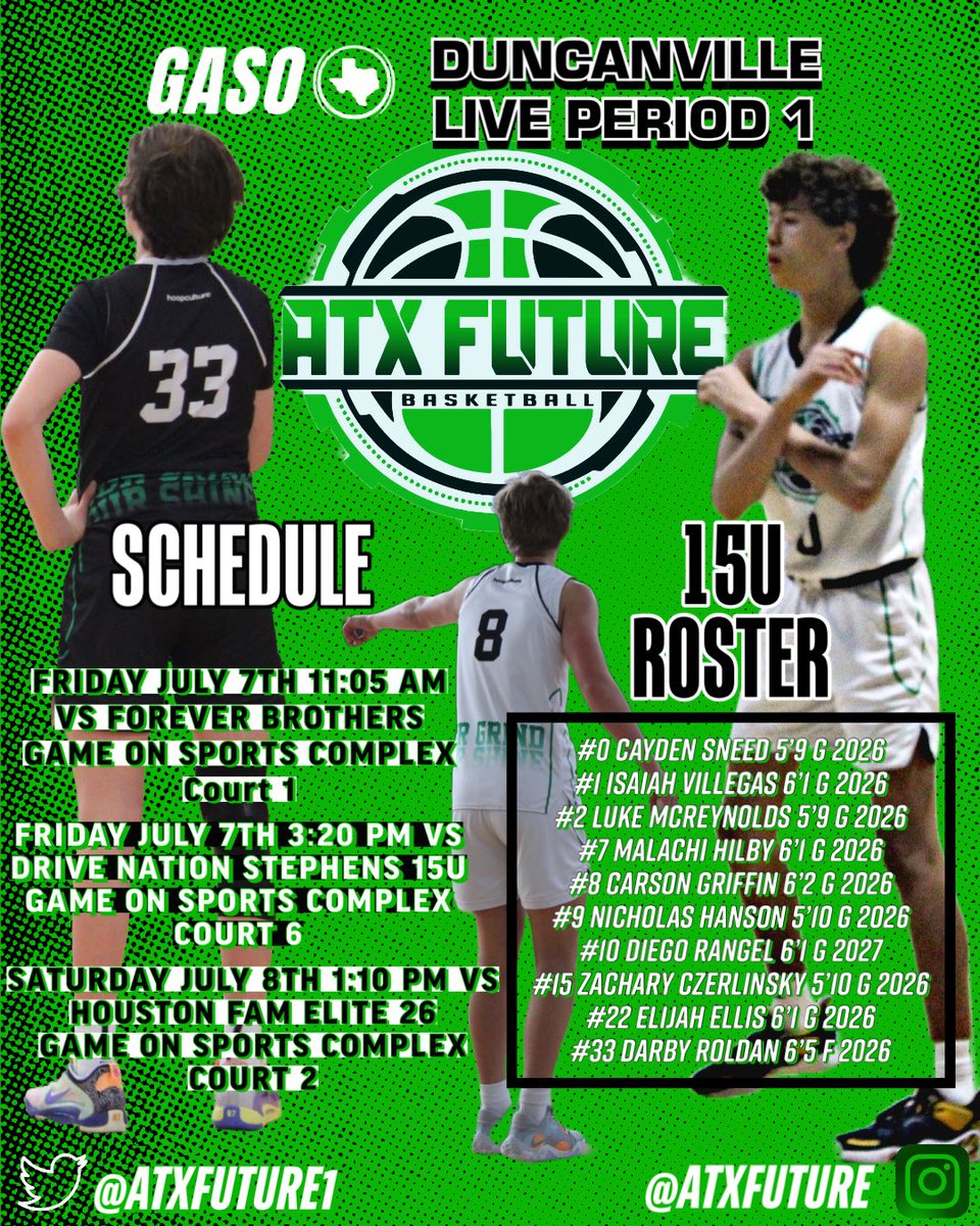 TJ Williams - ATX Future Recruiting Coordinator (@coachtjwilliams) on Twitter photo <a href="/ATXFUTURE1/">Terry Smothers</a> 15U, 16U & 17U Rosters and Schedules heading into
<a href="/TexasHoopsGASO/">TexasHoops/GASO ๐</a> Duncanville Live Period 1 โผ๏ธ๐จ
<a href="/Gian_Carlo2024/">Gian Carlo</a>
<a href="/j2hoopy/">Jaden Carter</a>
<a href="/vicc1of1/">Victor Purnell</a>
<a href="/CampbellDunc24/">Campbell Duncan</a>
<a href="/ClintSmith_2024/">Clint Smith</a>
<a href="/Suley_Shah/">Suley Shah</a>
<a href="/ChristanC24/">Christan Cottle</a>
<a href="/Joshuak1130/">Joshua Kline</a>
<a href="/thecourtney_1/">thecourtney_1</a>
<a href="/JaydenPrioleau/">Jayden Prioleau</a>
<a href="/tstar_baller/">Terrion Benson</a> <a href="/ATXFUTURE1/">Terry Smothers</a> 15U, 16U & 17U Rosters and Schedules heading into
<a href="/TexasHoopsGASO/">TexasHoops/GASO ๐</a> Duncanville Live Period 1 โผ๏ธ๐จ
<a href="/Gian_Carlo2024/">Gian Carlo</a>
<a href="/j2hoopy/">Jaden Carter</a>
<a href="/vicc1of1/">Victor Purnell</a>
<a href="/CampbellDunc24/">Campbell Duncan</a>
<a href="/ClintSmith_2024/">Clint Smith</a>
<a href="/Suley_Shah/">Suley Shah</a>
<a href="/ChristanC24/">Christan Cottle</a>
<a href="/Joshuak1130/">Joshua Kline</a>
<a href="/thecourtney_1/">thecourtney_1</a>
<a href="/JaydenPrioleau/">Jayden Prioleau</a>
<a href="/tstar_baller/">Terrion Benson</a>