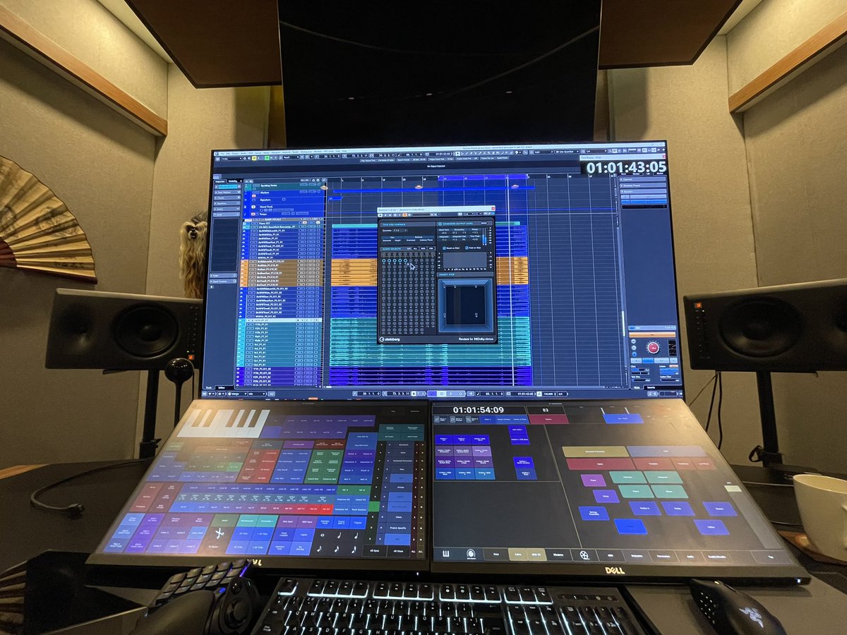 MusicVaron's tweet photo. #dolbyatmos mix template in #nuendo ready to go! Next step ➡️ updating my composing template and getting a few more speakers 🔊 https://t.co/pUIcXSX1VE