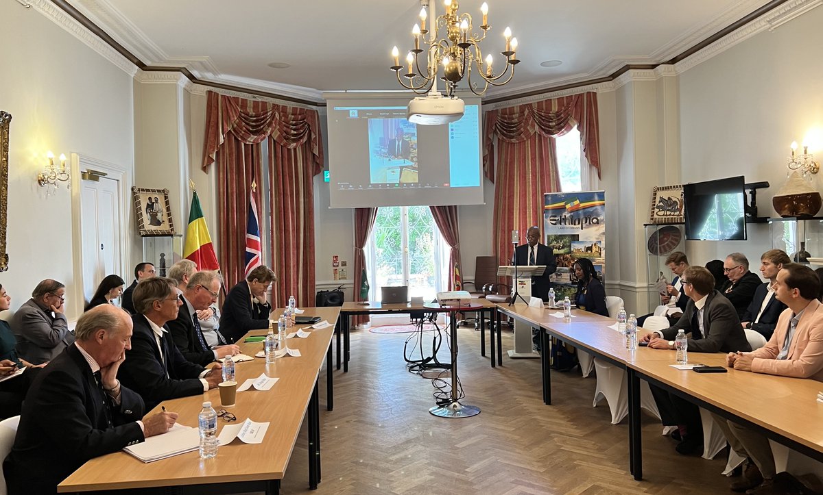 ODI_trade's tweet photo. Great to be part of the conversation at a roundtable on 🇪🇹#Ethiopia's Economic &amp; Political reforms, hosted by @EthioEmbassyUK, @TheEasternAfri1 &amp; @EthioInvestment

Valuable insights shared on investment opportunities &amp; steps being taken to create an investor-friendly environment. https://t.co/58HiAbvGND