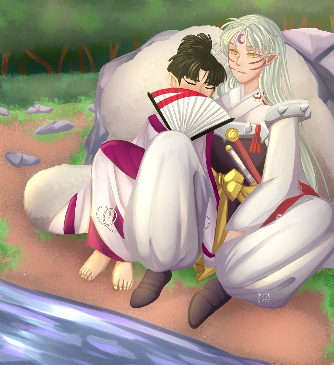 Vengo a publicar uno de mis más antiguos ships frustrados 👉👈❤️ mis papás ajsjajs

#sesshkagu #inuyasha #sesshomaru