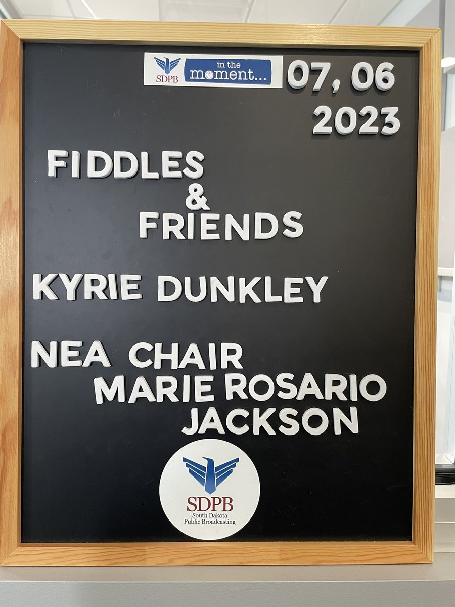 Full lineup for today’s show. Join us in our studio audience (4th &amp; Phillips), or tune in live/online at 12 CT / 11 MT. Listen.SDPB.org