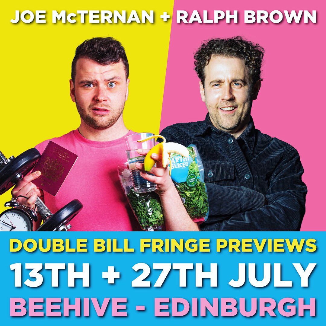 EDINBURGH preview tickets now on sale! Snatch them up 😀 Really excited to be doing this with my very funny mate @RalphBComedy 

Tickets: linktr.ee/joemcternan?ut…

 #edinburgh #comedy #standup #livecomedy #funny