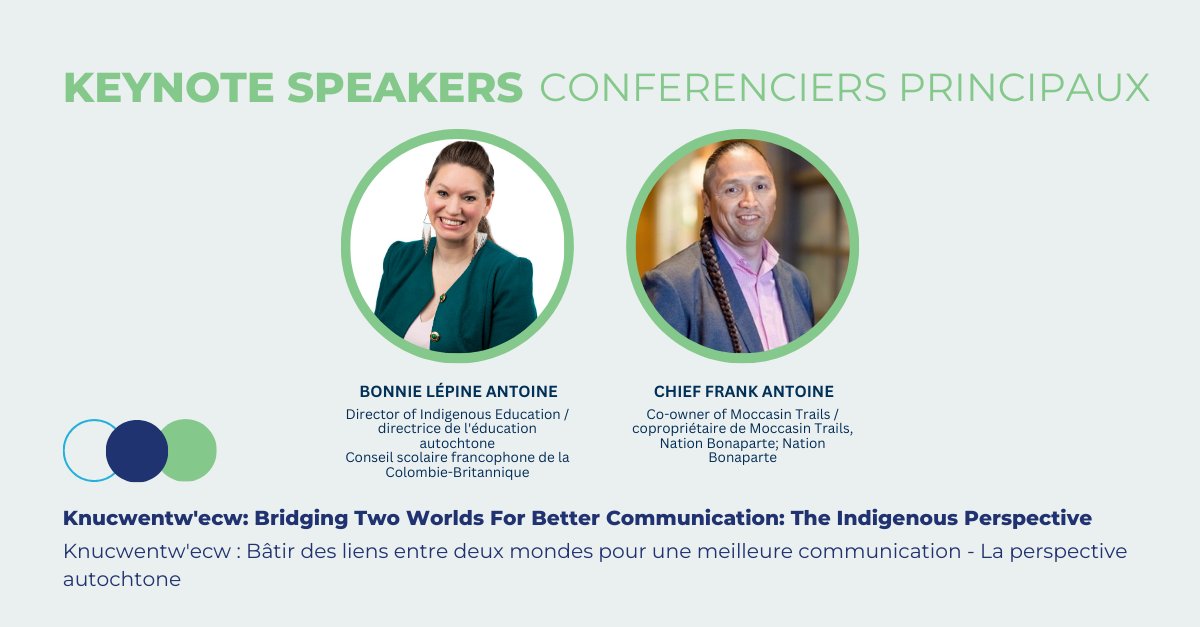 An inspiring keynote that will bridge two worlds for better communication from an Indigenous perspective.

Gain insights from Bonnie Lépine Antoine &amp; Chief Frank Antoine as they share their expertise on building bridges &amp; fostering understanding between cultures. #schoolPR