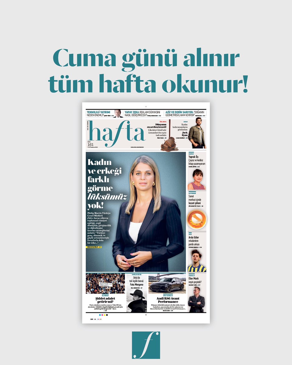 🗞️ Hafta, Ekonomi gazetesi ile birlikte yarın bayilerde..

Cuma alınır, tum hafta okunur!

#hafta #haftasonu #gazete #sanat #kültür #müzik #sinema #otomobil #röportaj #ekonomim #nasilbirekonomi #kültür #sanat #vegan #teknoloji #tiyatro #moda #müzik #sinema