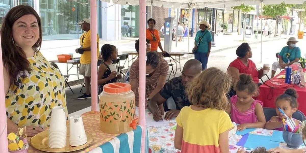 Artist Allison Coleman brings her mobile art-making, story-telling, recipe- gathering receptacle in the guise of a traditional lemonade stand to the Ackland as part of the Uproar Festival, Fri, 7/14, 6-8 p.m. Free! bit.ly/46BAQy6 <a href="/OCNCArts/">Orange County Arts Commission 🍊</a>