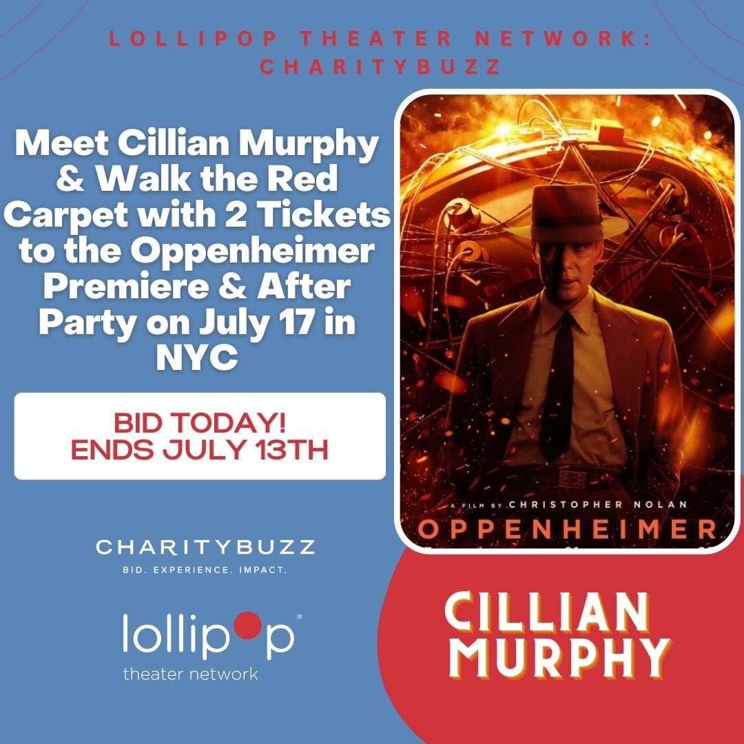 LollipopTheater's tweet photo. This is going to be one dynamite movie💥 Don’t miss your chance to go to the PREMIERE OF OPPENHEIMER AND MEET THE STAR CILLIAN MURPHY. Bid now!

https://t.co/dAuT7CaqHU
-
@OppenheimerFilm 
@UniversalPics 
@IMAX 
@charitybuzz 
-
#Oppenheimer #CillianMurphy #LollipopTheater https://t.co/CYqVvpGIyn