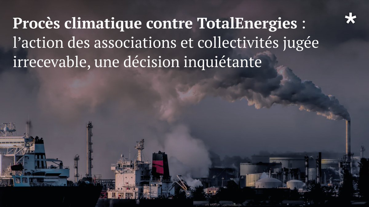 🚨 #TotalEnergies : Le tribunal judiciaire de Paris a déclaré l’action en justice irrecevable👉 bit.ly/3XDZ070 Retour sur plusieurs années de procédure et une décision inquiétante pour l’accès à la justice pour les associations et les victimes🧶[1/5]