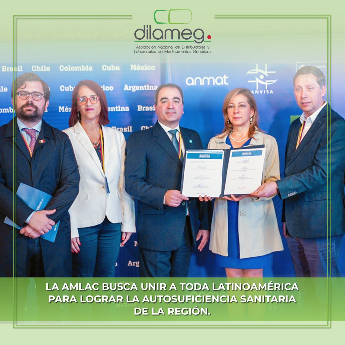 dilameg's tweet photo. El #EncuentroBogotá del mes pasado integró a las agencias sanitarias de Argentina, Brasil y Chile al esfuerzo multilateral sanitario de la nueva Agencia de Medicamentos de Latinoamérica y el Caribe #AMLAC. ¡La autosuficiencia sanitaria de la región es el objetivo! 🇲🇽🇨🇺🇨🇴🇦🇷🇧🇷🇨🇱 https://t.co/Mi5ugm7Kyf