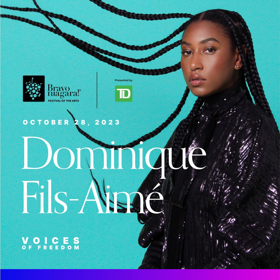 Bravo_Niagara's tweet photo. ✨Now On Sale✨ @DomiFilsAime makes her #BravoNiagara! debut on October 28th as part for our 2023 Voices of Freedom concert! Tickets are now on sale: https://t.co/4oP53rTbv1 Join us as we celebrate the release of her eagerly anticipated upcoming album, 'Our Roots Run Deep.' https://t.co/z8HFCPJFmp