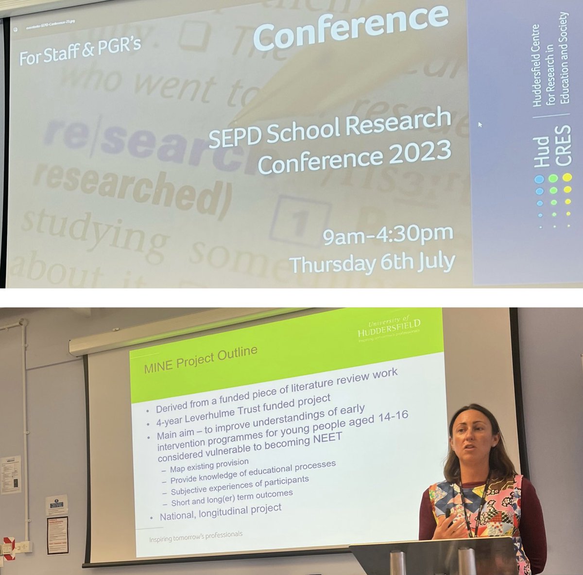 Great to be part of the <a href="/HudCRES/">HudCRES</a> research conference today with <a href="/Russell2015Lisa/">Lisa Russell</a> sharing an update on the MINE project findings and fieldwork so far! 👏