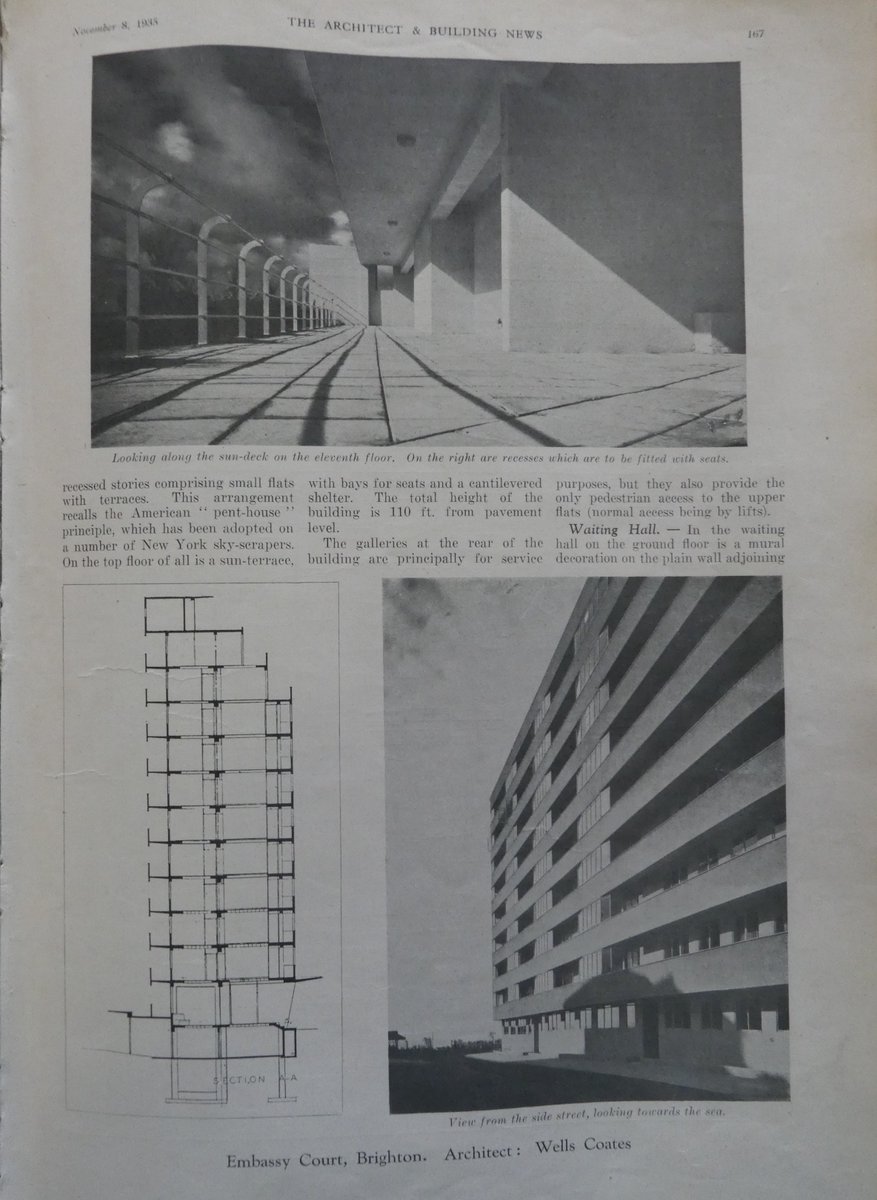 SeasideFerry's tweet image. The need to provide a sea view continued to influence #seasidearchitecture between the wars but its expression changed radically under the influence of #modernism &amp;amp; #artdeco. This is Embassy Court at #Brighton. #HouseHistoryHour