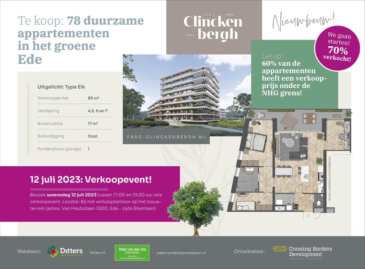 PvdTMakelaars's tweet photo. 70% van de #appartementen is inmiddels verkocht, dus we gaan starten met #bouwen! Woensdag 12 juli a.s. organiseren wij mede daarom een verkoop #event voor #kopers en geïnteresseerden! Ditters Makelaars Peter van den Top makelaars Bouwbedrijf van Ree
Crossing Borders Development https://t.co/jD4HdG7HQk