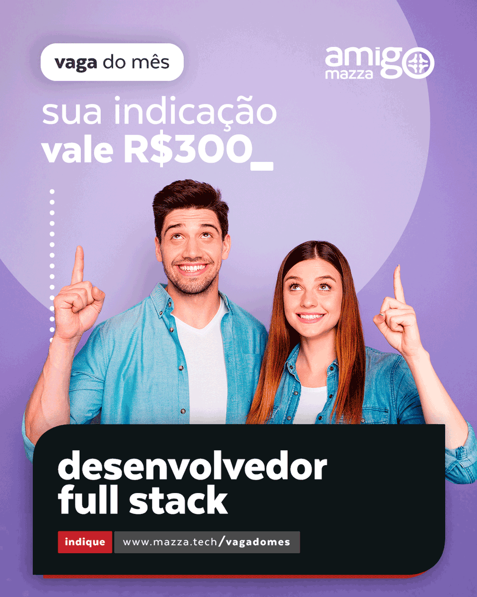 mazzatech_ti's tweet photo. Sem sorteio e sem pegadinhas 😉
Você ajuda aquele amigo que tá procurando recolocação e, de quebra, ainda ganha R$300.
🔴https://t.co/EYuTvwzmYT
#vempramazza
#mazzatech #amigomazza #tecnologia #profissionaldeti #programador #programadora #ti #vagadeti #devfullstack #fullstack https://t.co/Njj5o799gC