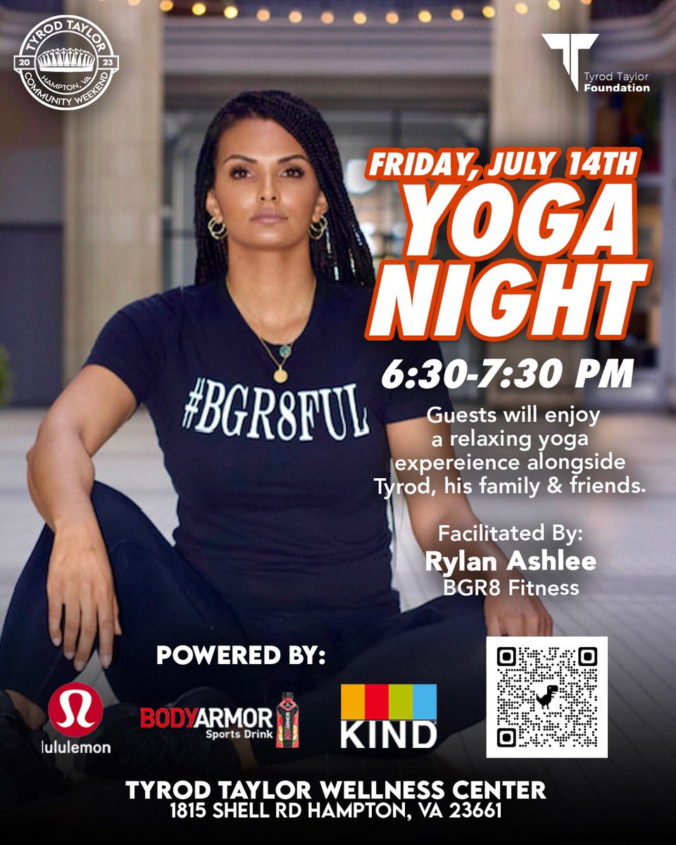TyrodTaylor's tweet photo. T2 COMMUNITY WEEKEND IS BACK!! 

FREE food, games, prizes &amp; fun for all ages to enjoy! On JULY 14th (Yoga Night, 6:30 - 7:30PM) &amp; JULY 15th (Community Day, 12-6PM) Celebrate with Tyrod and his family on the grounds of The Tyrod Taylor Wellness Center. 

We can’t wait to see you! https://t.co/iR73yHlPLs