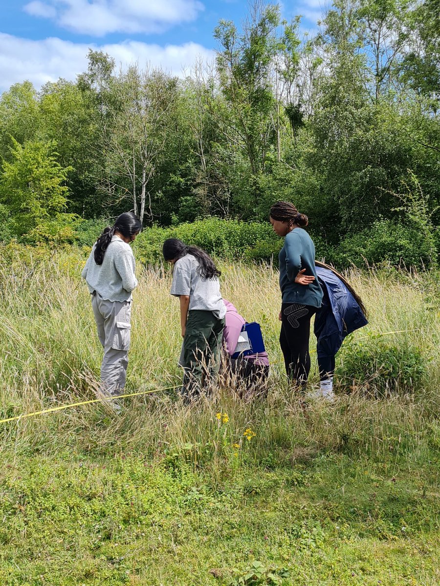 Day 2 of the Biology A level Field Trip on Mickleham Downs. Ecologists investigating Secondaty Succession @FSCJuniperHall