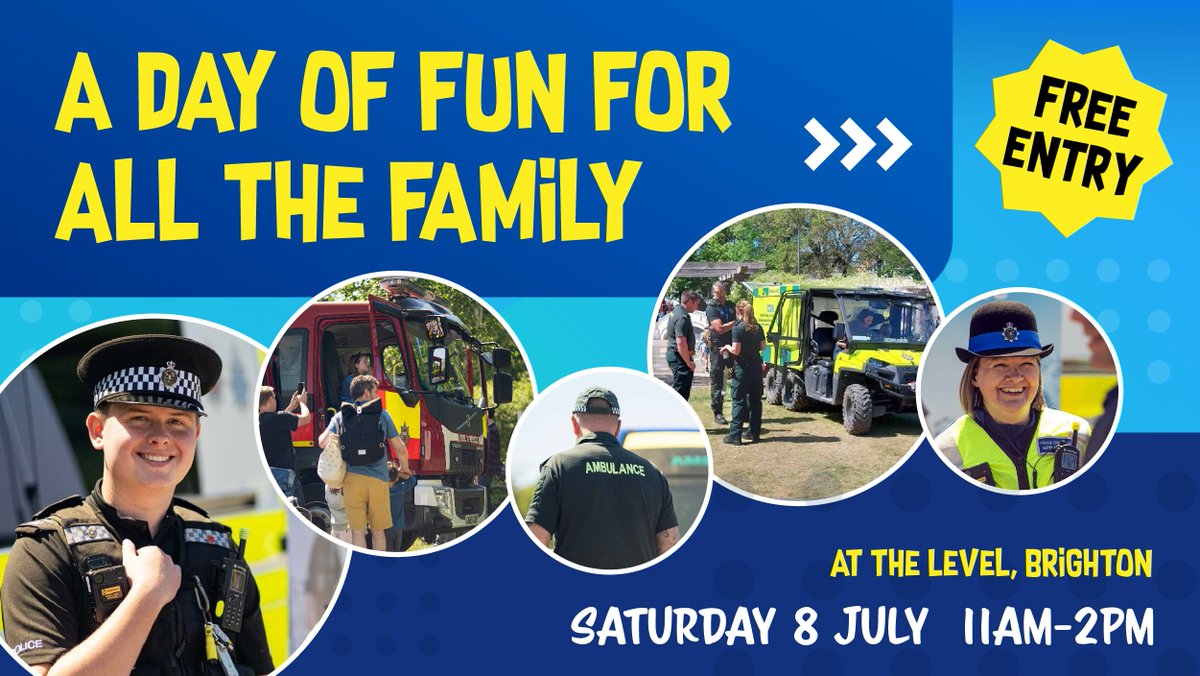 Don't forget to come and see us TODAY at The Level, #Brighton 11am to 2pm, joining our community partners for a multi-agency, family fun, engagement day!  

#communityevent #communityengagement #familyfun #familysafety