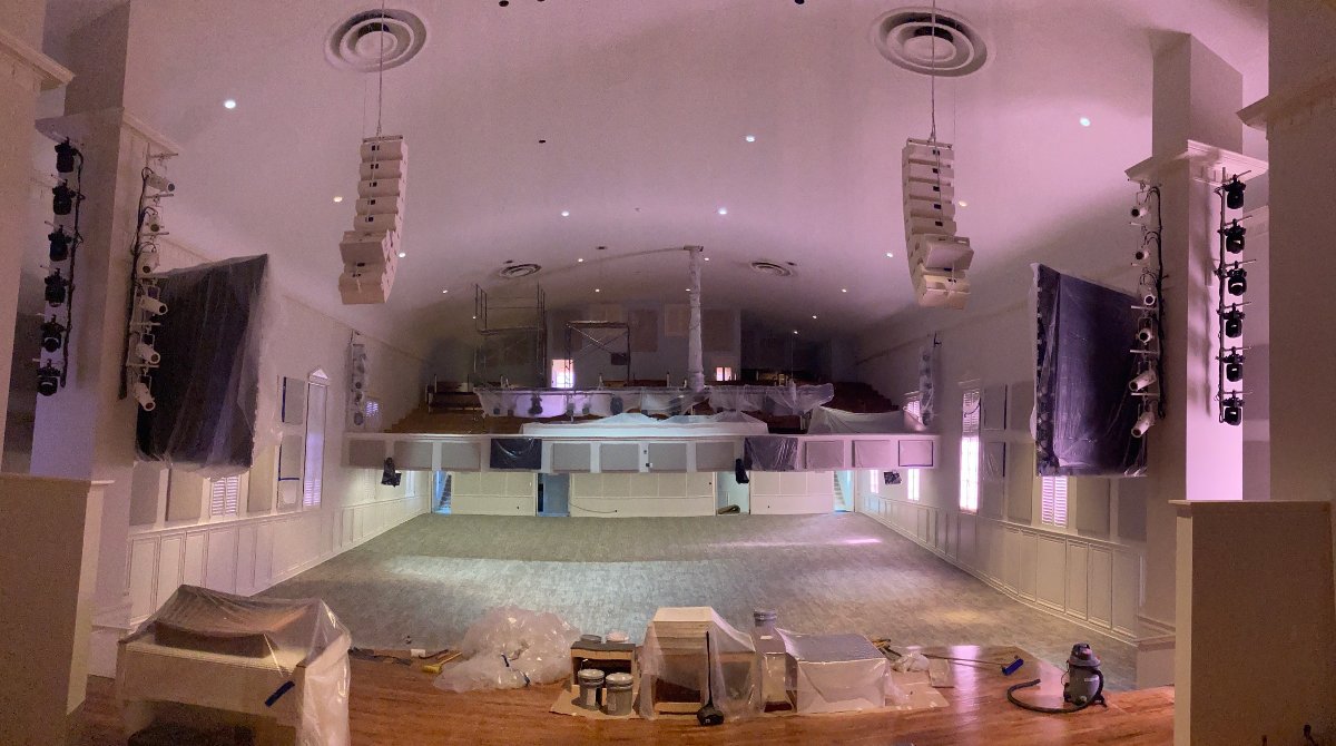 The ceiling has been fixed, the walls have been painted, and the new carpet has been laid. There is still work to be done in the balcony and the foyer, but progress is being made in our sanctuary renovation! #FBCStarkville