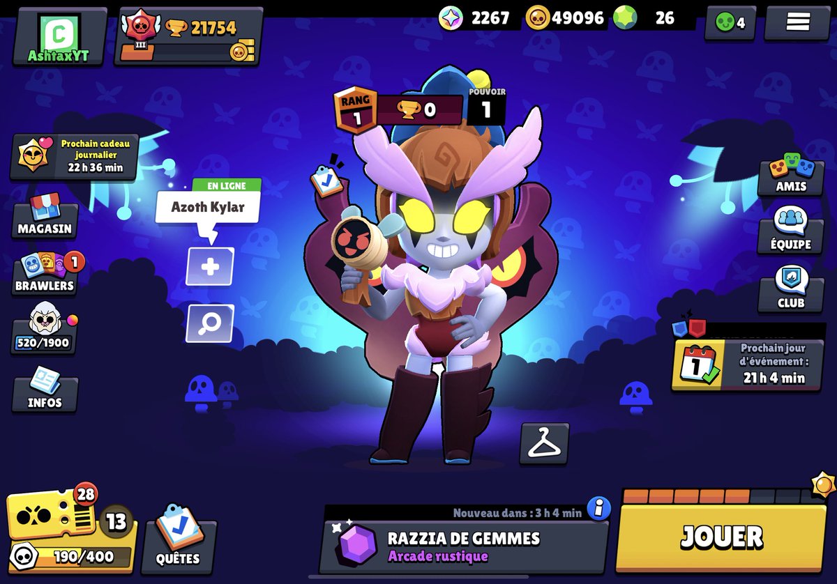 AshtaxYT's tweet photo. 🧚‍♀️ NOUVEAU CONCOURS 🧚‍♀️

J'ai des skins à vous faire gagner sur Brawl Stars 😁 

À gagner : 
🎁 x5 skins JANET FÉE MALÉFIQUE

Pour participer :
1️⃣ RT ce tweet
2️⃣ Suivre @AshtaxYT 

Tirage au sort dans 72h. Bonne chance ! https://t.co/mZoKoVTycI